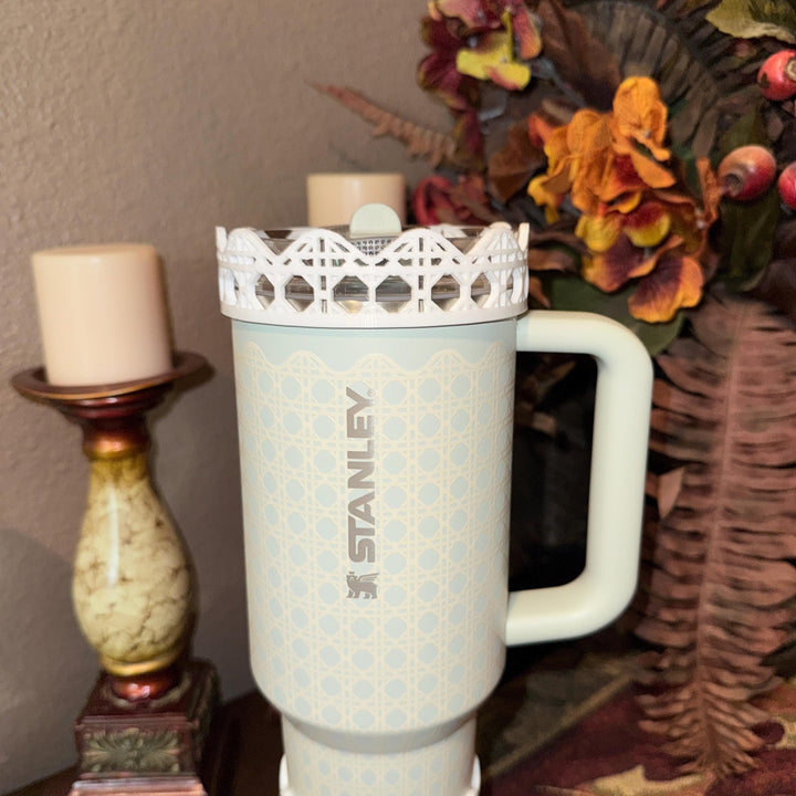 Mist Mint Rattan Tumbler Accessories, Lid Topper, Boot, halo, For 20 30 or 40 oz Stanley Tumblers, Mothers Day Gift