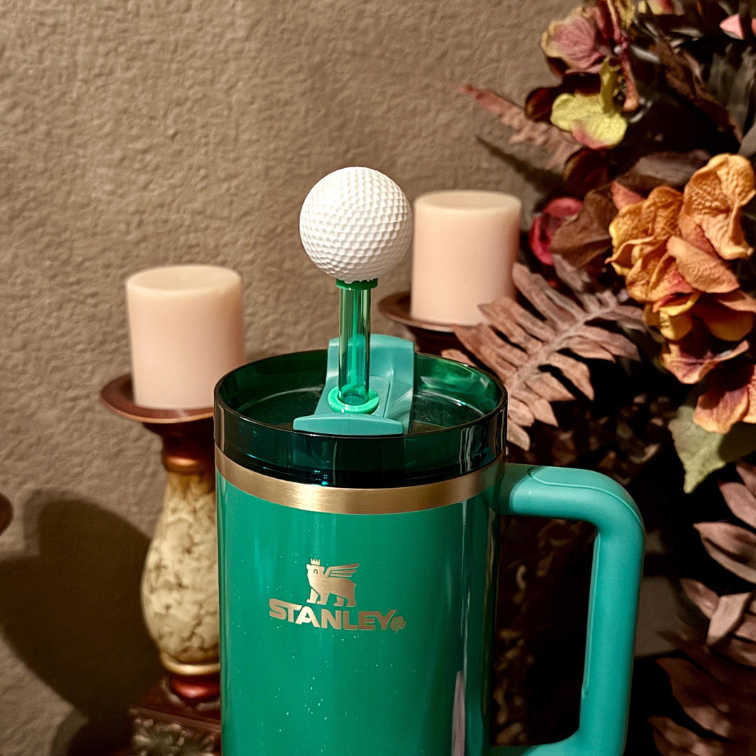 Golf Themed Tumbler Accessoties Collection with a tumbler topper, boot and Straw Topper for 20 30 or 40 oz Stanley Cups