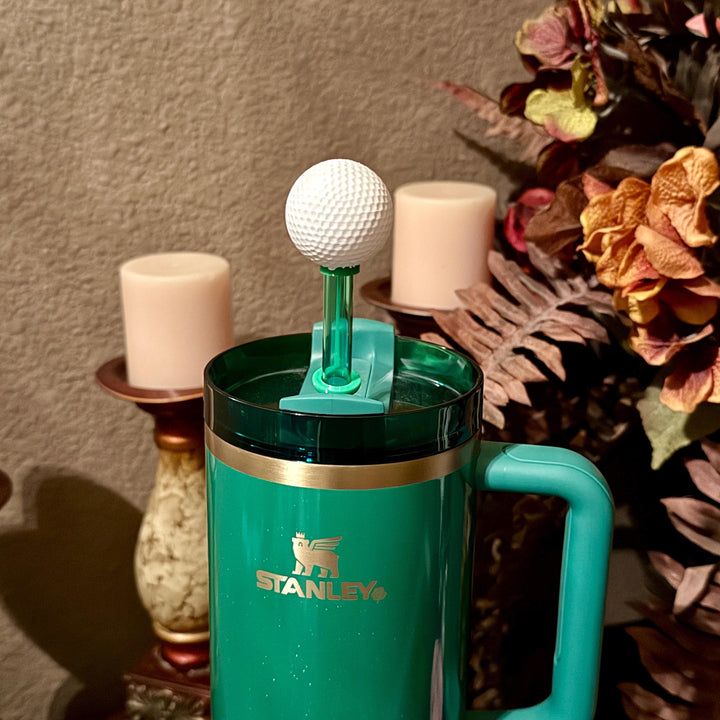Golf Themed Tumbler Accessoties Collection with a tumbler topper, boot and Straw Topper for 20 30 or 40 oz Stanley Cups