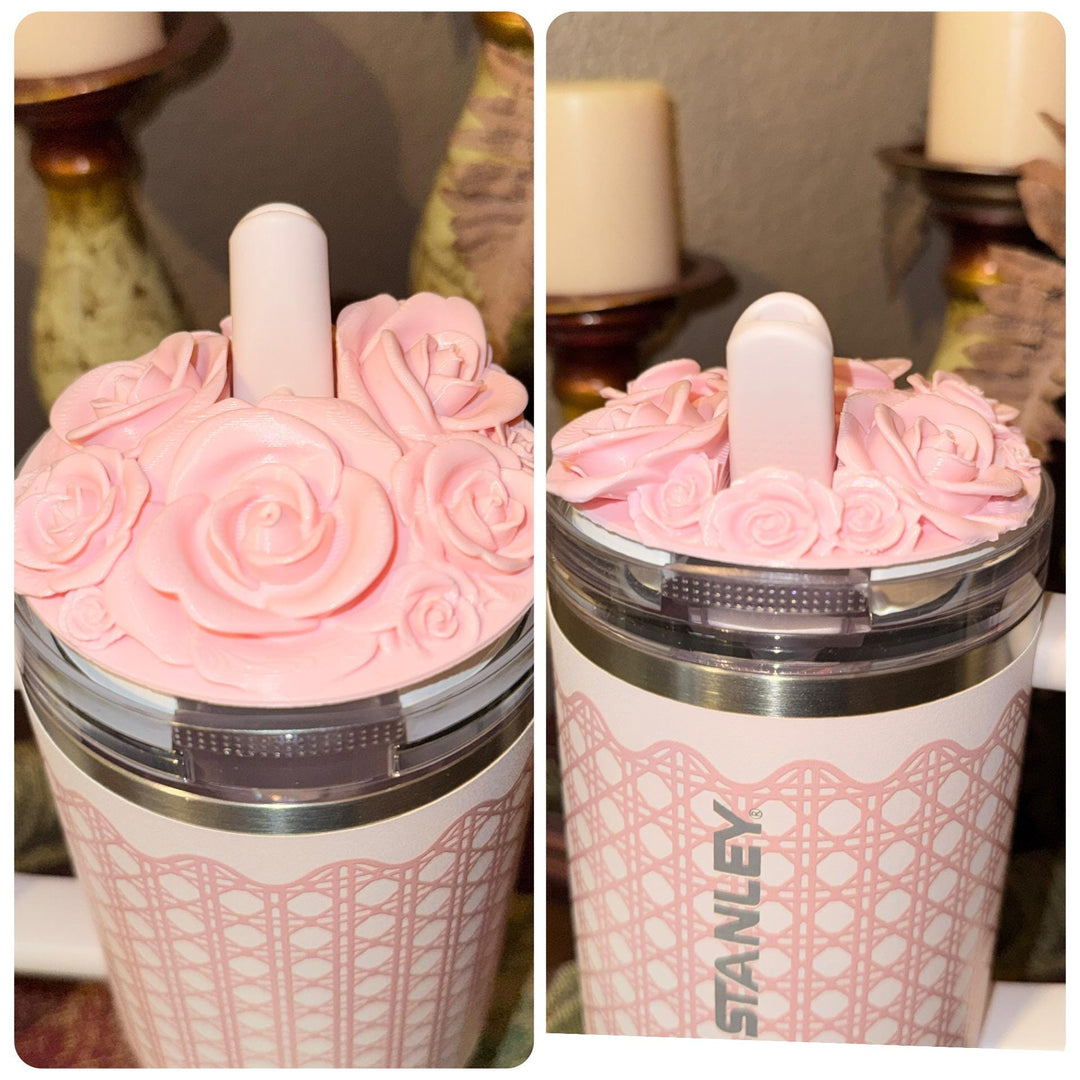 Pink Rattan Checker Picnic Tumbler Accessories, Lid Topper, Boot, halo, For 20 30 or 40 oz Stanley Tumblers, Mothers Day Gift
