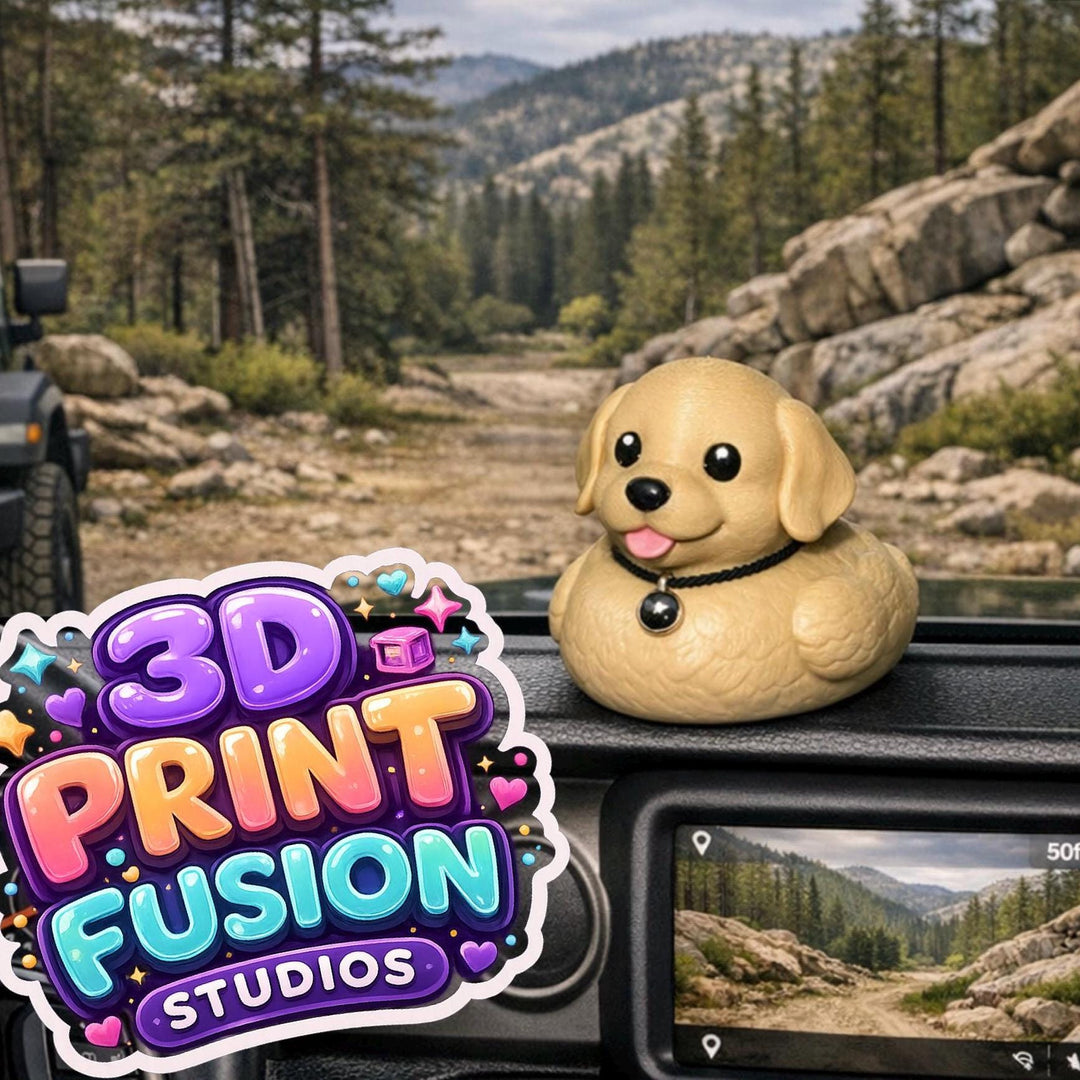 Golden Retriever Puppy Duck, 3D Printed Ducking Gift, Cute Dog Dashboard Buddy, Puppy Lover Gift, Car Decor, Dog Lover Collectible