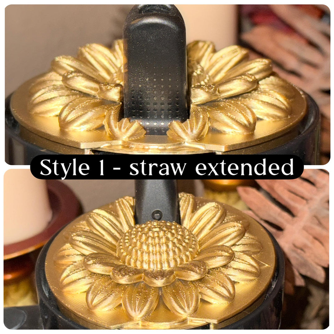 Wild Blooms Tumbler Boot or Pro Tour Lid Topper, Black Gold Flower Cup Sleeve, Stanley Accessories, Unique Gift
