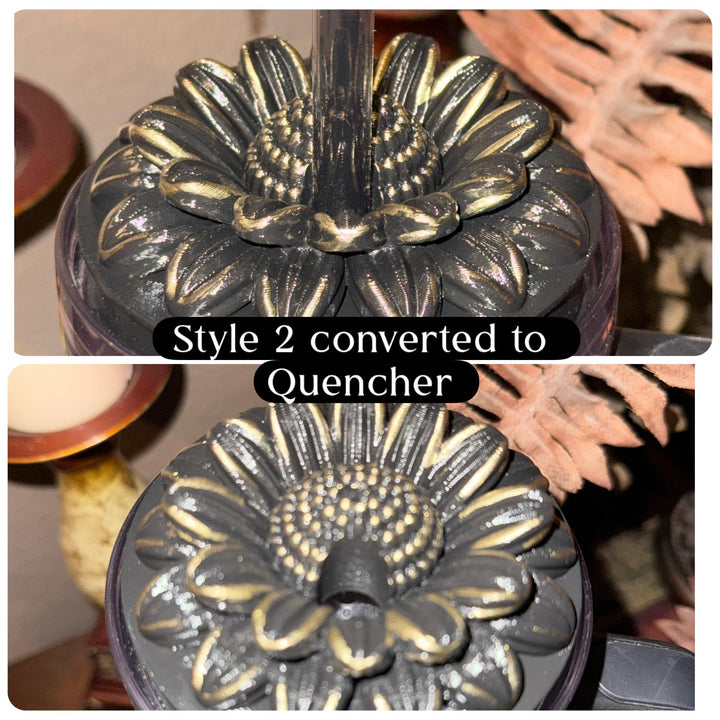 Wild Blooms Tumbler Boot or Pro Tour Lid Topper, Black Gold Flower Cup Sleeve, Stanley Accessories, Unique Gift