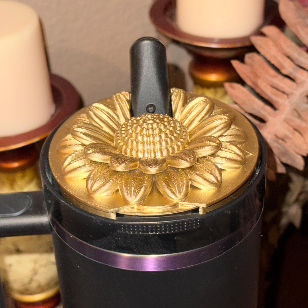 Wild Blooms Tumbler Boot or Pro Tour Lid Topper, Black Gold Flower Cup Sleeve, Stanley Accessories, Unique Gift