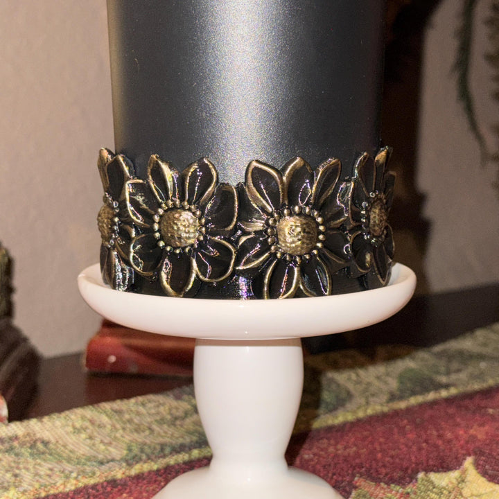 Wild Blooms Tumbler Boot or Pro Tour Lid Topper, Black Gold Flower Cup Sleeve, Stanley Accessories, Unique Gift