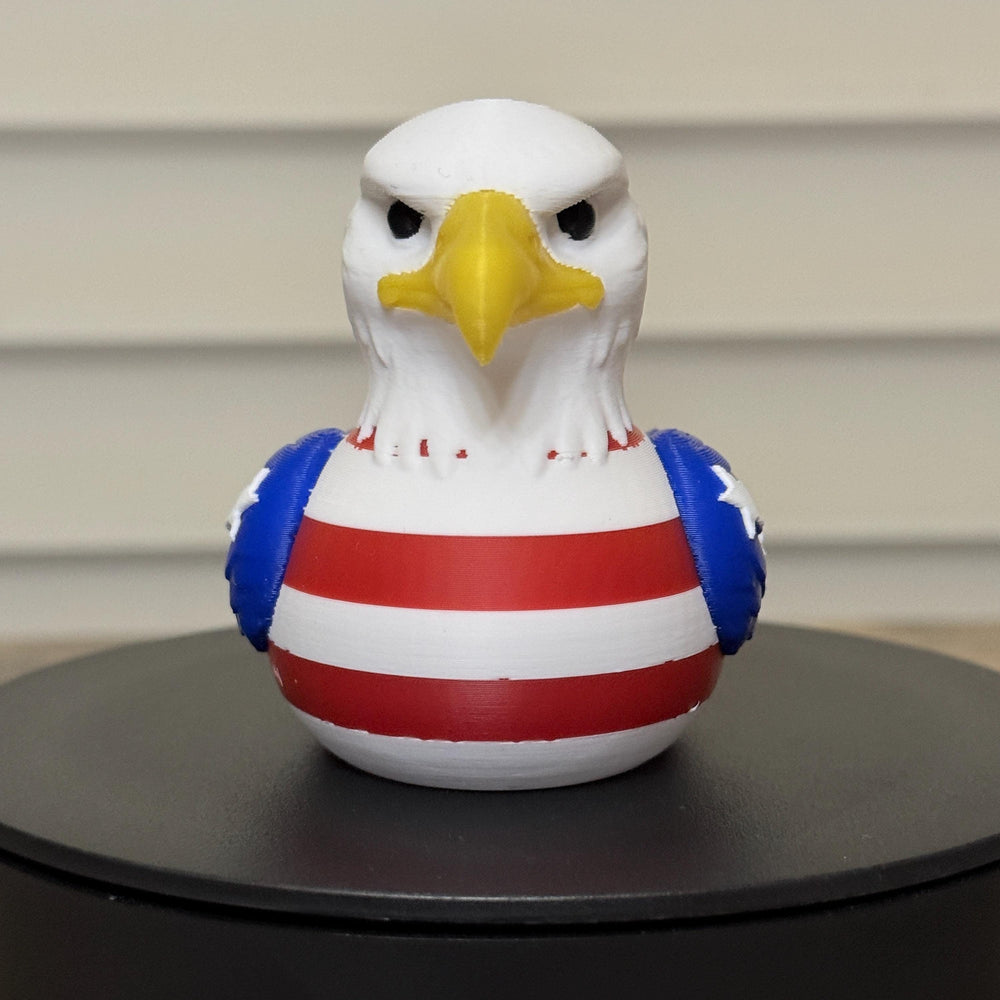 Patriotic Eagle Duck Figurine – 3D Printed USA Duck – Freedom Bird 4x4 Offroad Ducking Gift – Americana Decor
