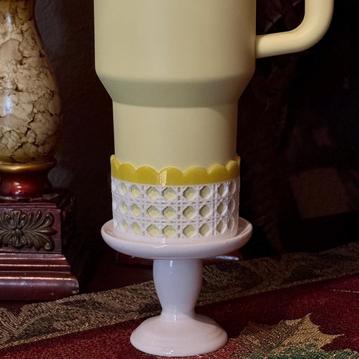 Daffodil Yellow Rattan Sunny Sips Tumbler Accessories, Lid Topper, Boot, halo, For Stanley and HydroJug Tumblers, Mothers Day Gift