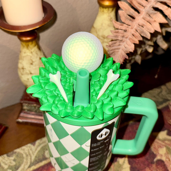 Golf Themed Tumbler Accessories Collection with a tumbler topper and boots for 32 or 40 oz HydroJug Tumblers
