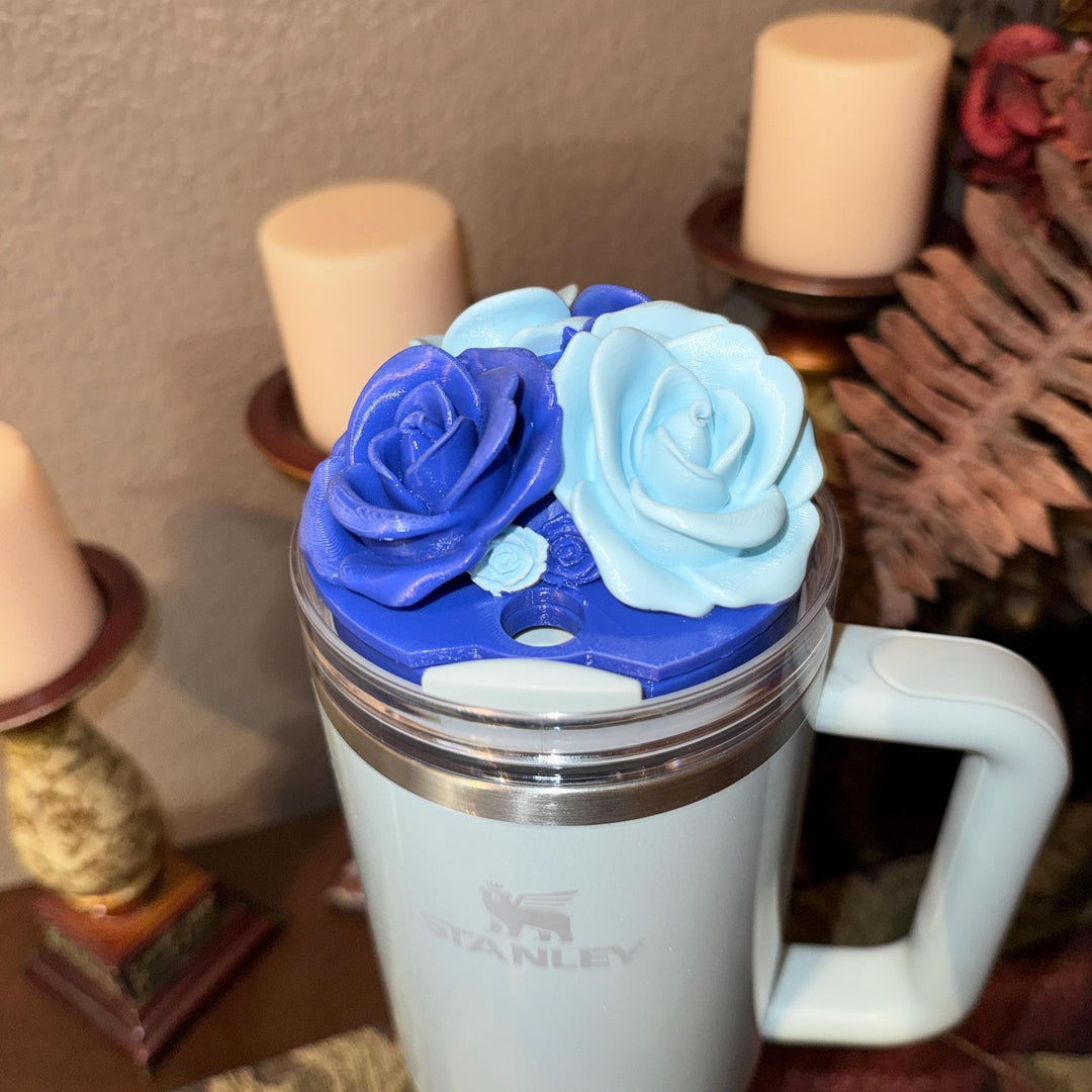 Rose Bouquet Cluster Tumbler Topper that fit Stanley Tumbler Quencher Lids, Rose Accessory, 3D Decorative Lid, BEST SELLER
