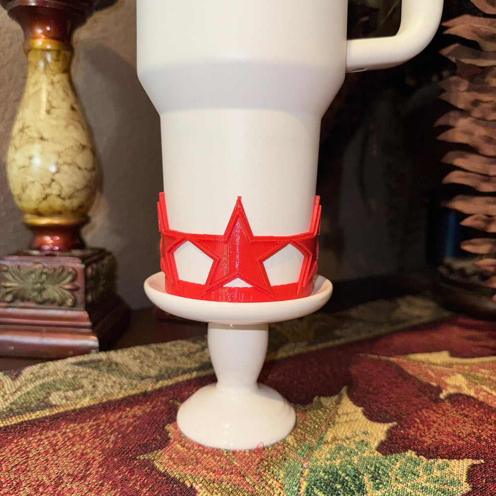 Silver Star Tumbler Boot or Straw Topper, fits Stanley Tumbler, Cup Boot Sleeve, Unique Gift,
