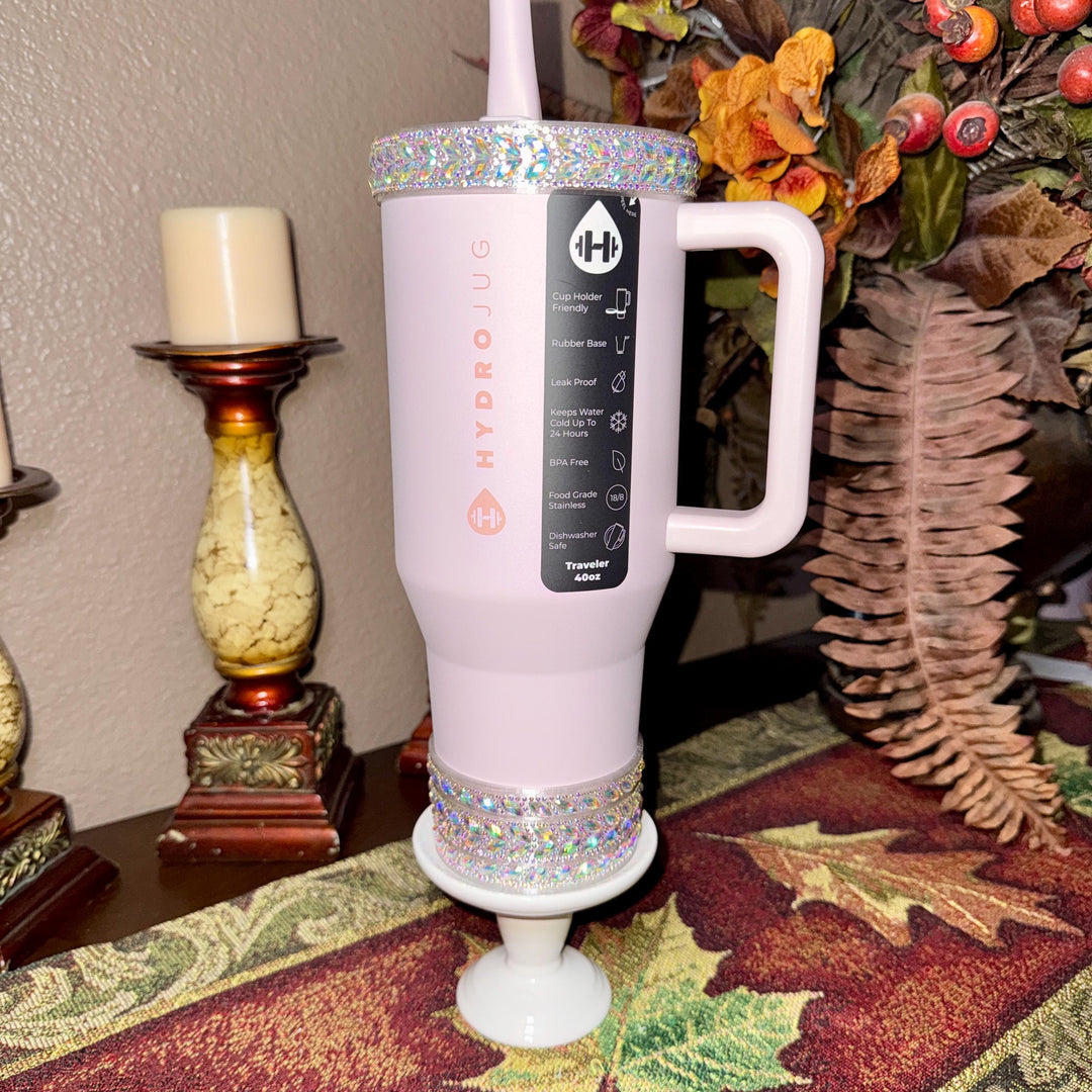 Iridescent Rhinestone Tumbler Boot or Halo, Bling Sparkle Cup Sleeve, Hydrojug Accessories, Unique Gift