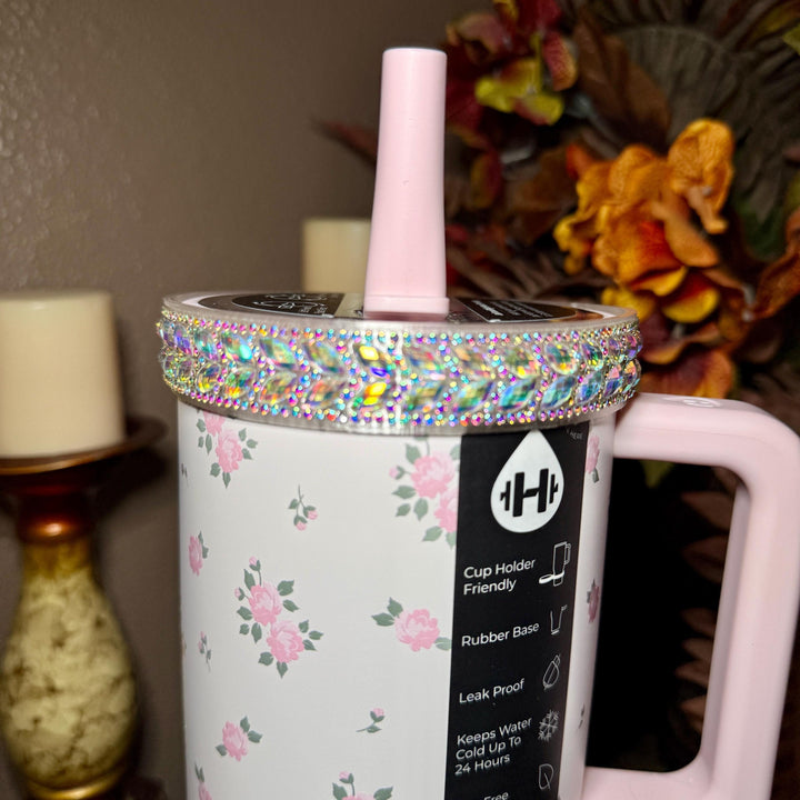 Iridescent Rhinestone Tumbler Boot or Halo, Bling Sparkle Cup Sleeve, Hydrojug Accessories, Unique Gift
