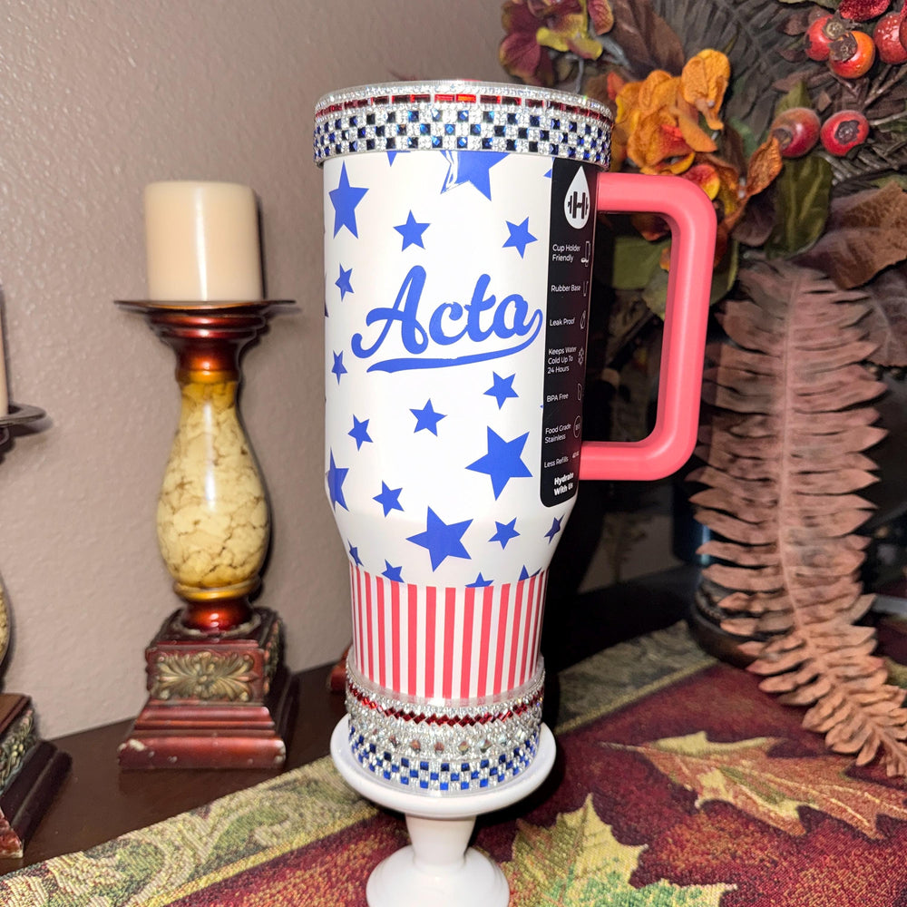 Hydrojug Patriotic Rhinestone Tumbler Boot or Halo, Bling Sparkle Cup Sleeve, Tumbler Accessories, Unique Gift