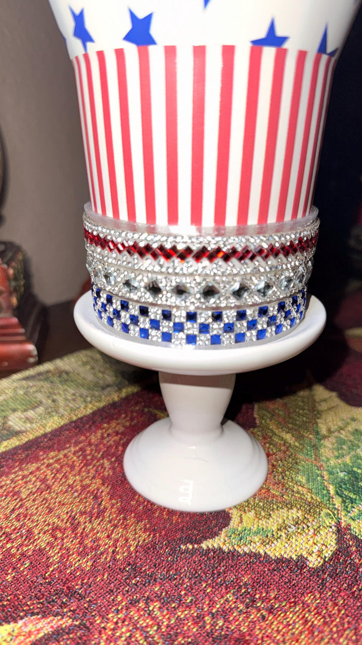 Hydrojug Patriotic Rhinestone Tumbler Boot or Halo, Bling Sparkle Cup Sleeve, Tumbler Accessories, Unique Gift