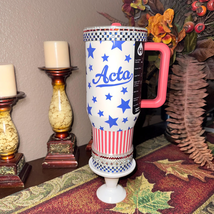 Hydrojug Patriotic Rhinestone Tumbler Boot or Halo, Bling Sparkle Cup Sleeve, Tumbler Accessories, Unique Gift