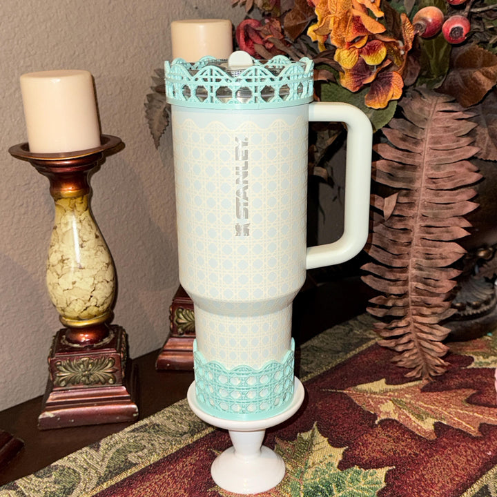Mist Mint Rattan Tumbler Accessories, Lid Topper, Boot, halo, For 20 30 or 40 oz Stanley Tumblers, Mothers Day Gift