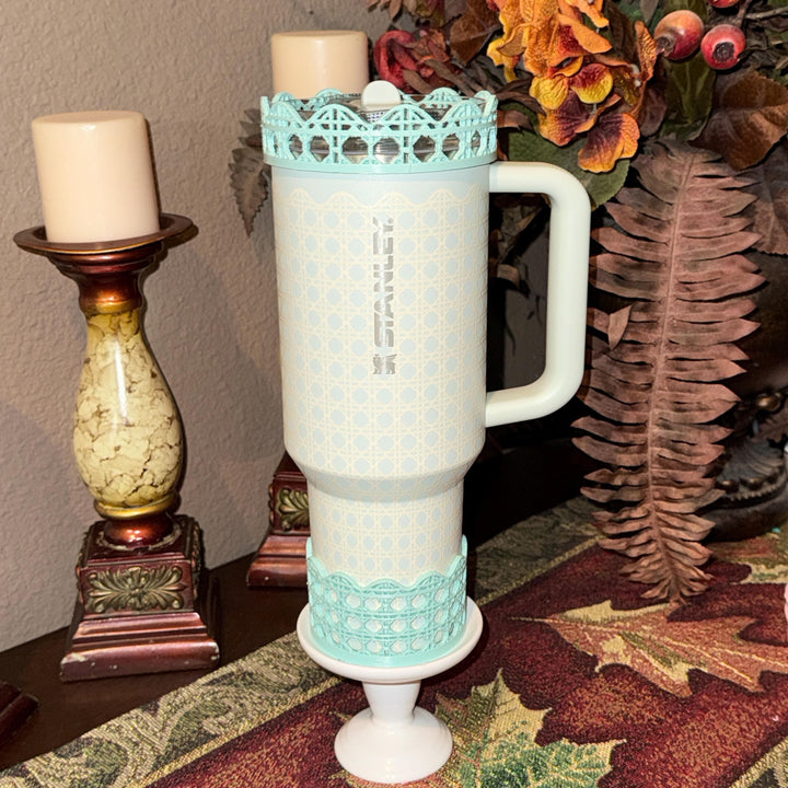 Mist Mint Rattan Tumbler Accessories, Lid Topper, Boot, halo, For 20 30 or 40 oz Stanley Tumblers, Mothers Day Gift