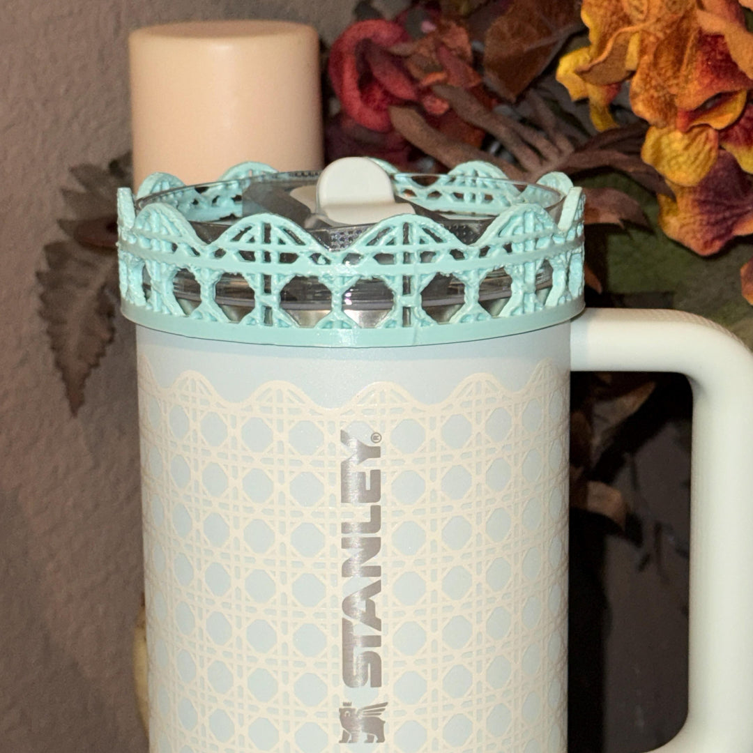 Mist Mint Rattan Tumbler Accessories, Lid Topper, Boot, halo, For 20 30 or 40 oz Stanley Tumblers, Mothers Day Gift