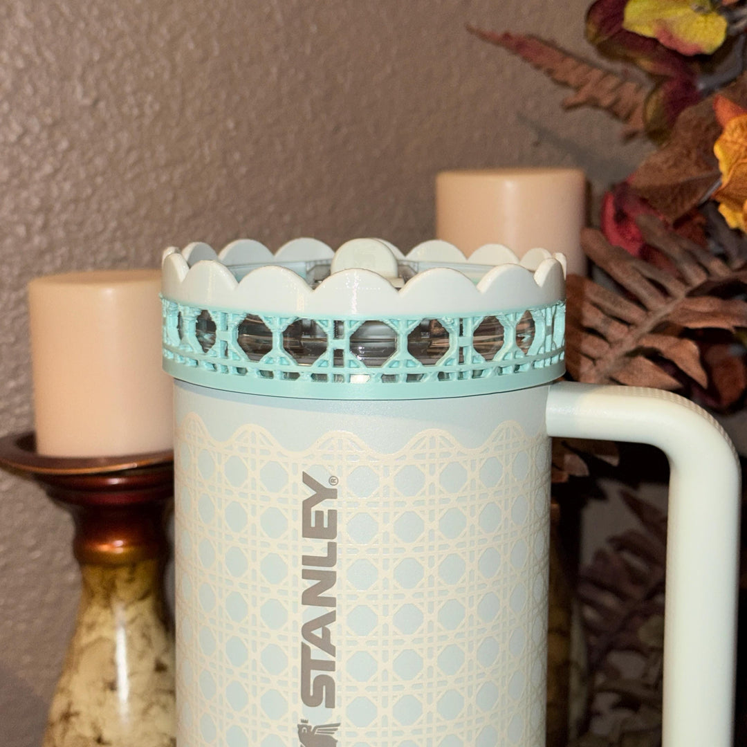Mist Mint Rattan Tumbler Accessories, Lid Topper, Boot, halo, For 20 30 or 40 oz Stanley Tumblers, Mothers Day Gift
