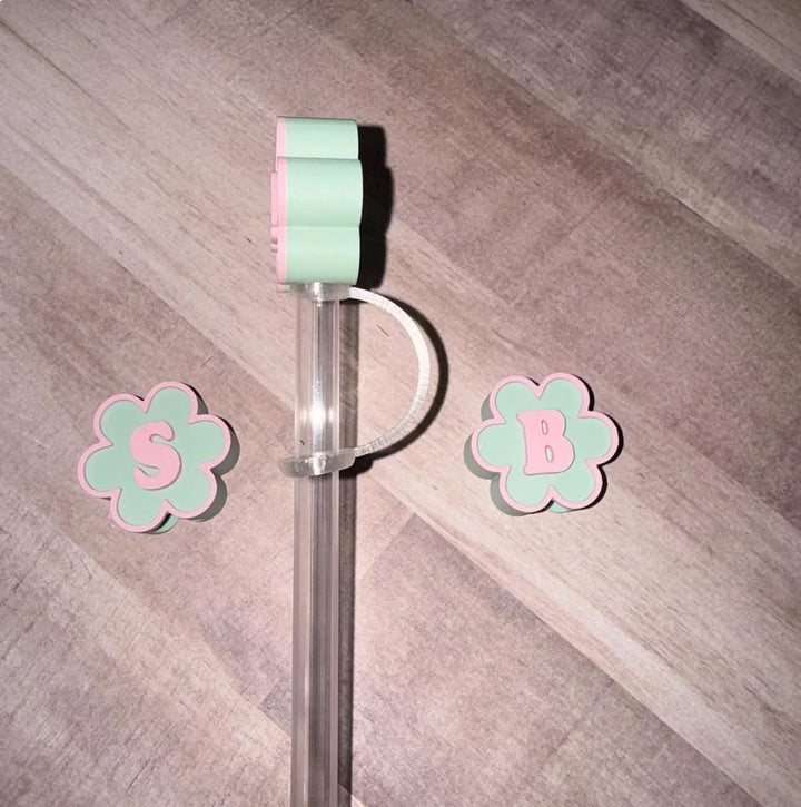 Personalized Monogram Initial staw topper, Spring Easter Mothers Day Gift, Tumbler Accessories, Fits your 10 mm straws