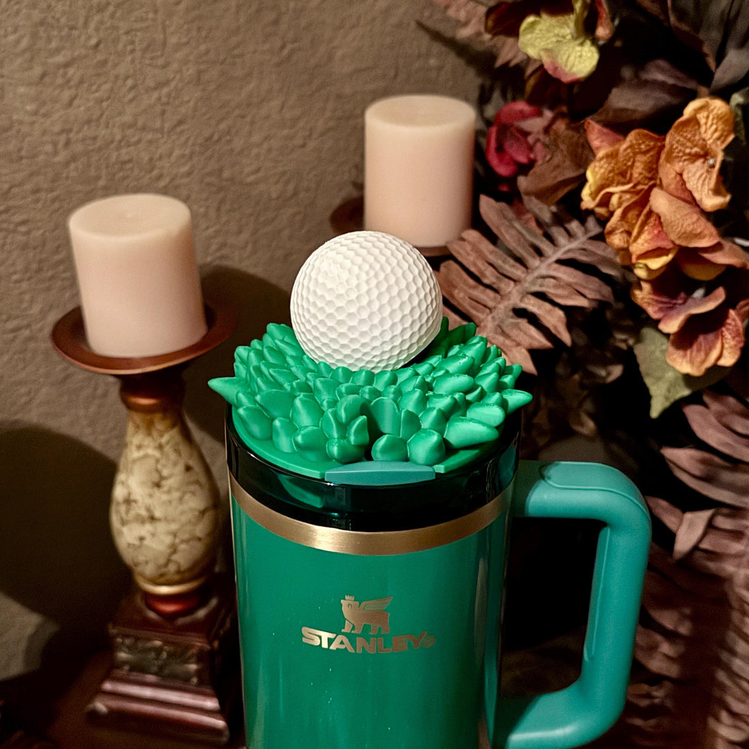 Golf Themed Tumbler Accessoties Collection with a tumbler topper, boot and Straw Topper for 20 30 or 40 oz Stanley Cups