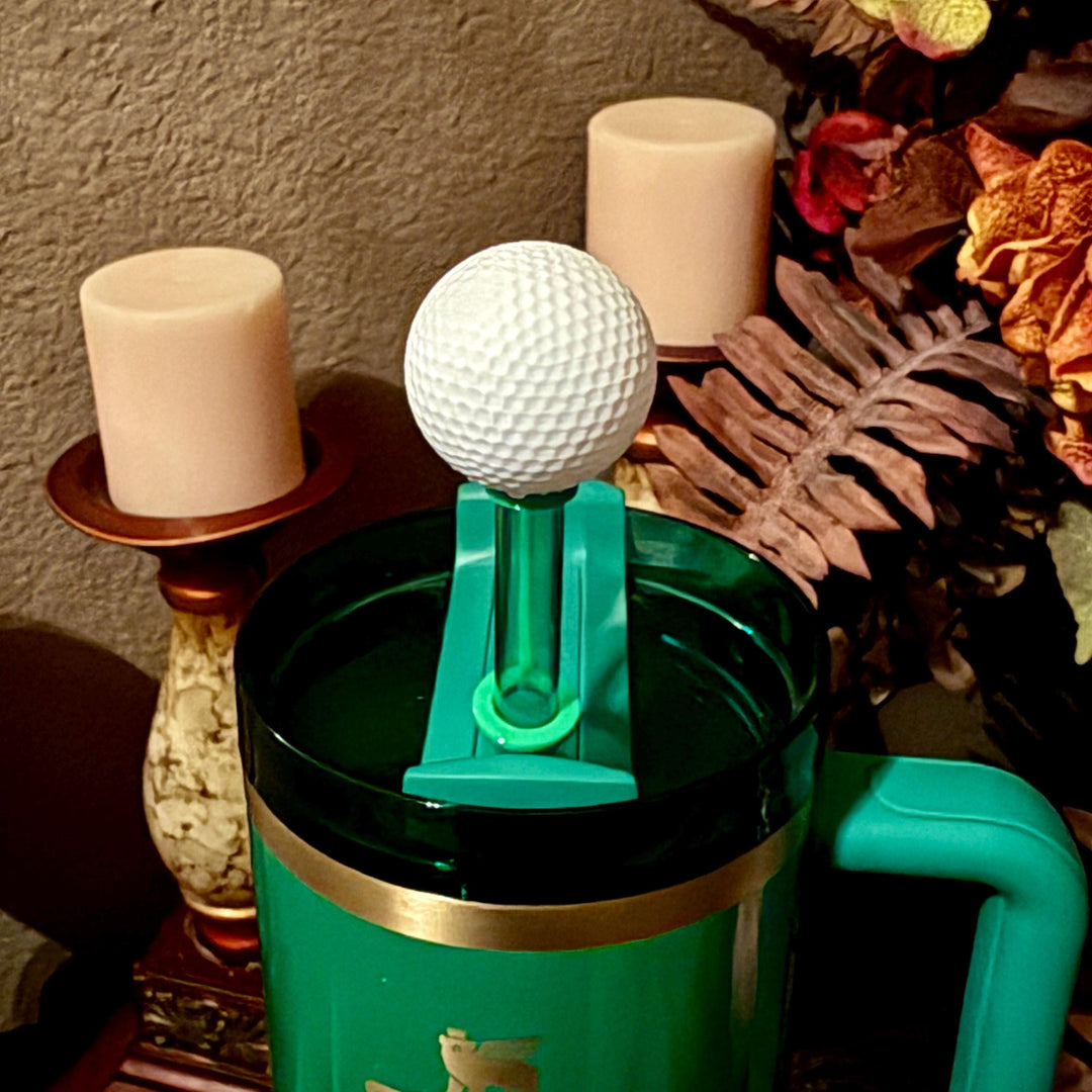 Golf Themed Tumbler Accessoties Collection with a tumbler topper, boot and Straw Topper for 20 30 or 40 oz Stanley Cups