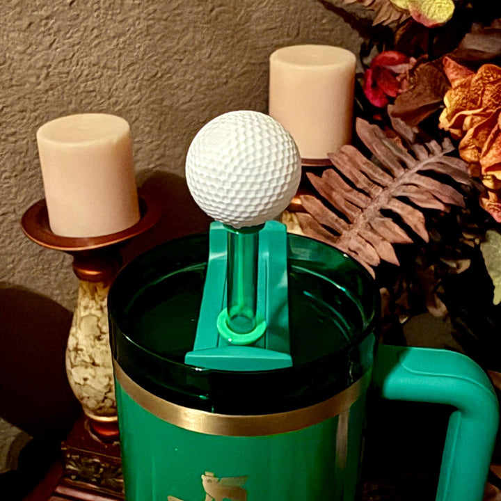 Golf Themed Tumbler Accessoties Collection with a tumbler topper, boot and Straw Topper for 20 30 or 40 oz Stanley Cups