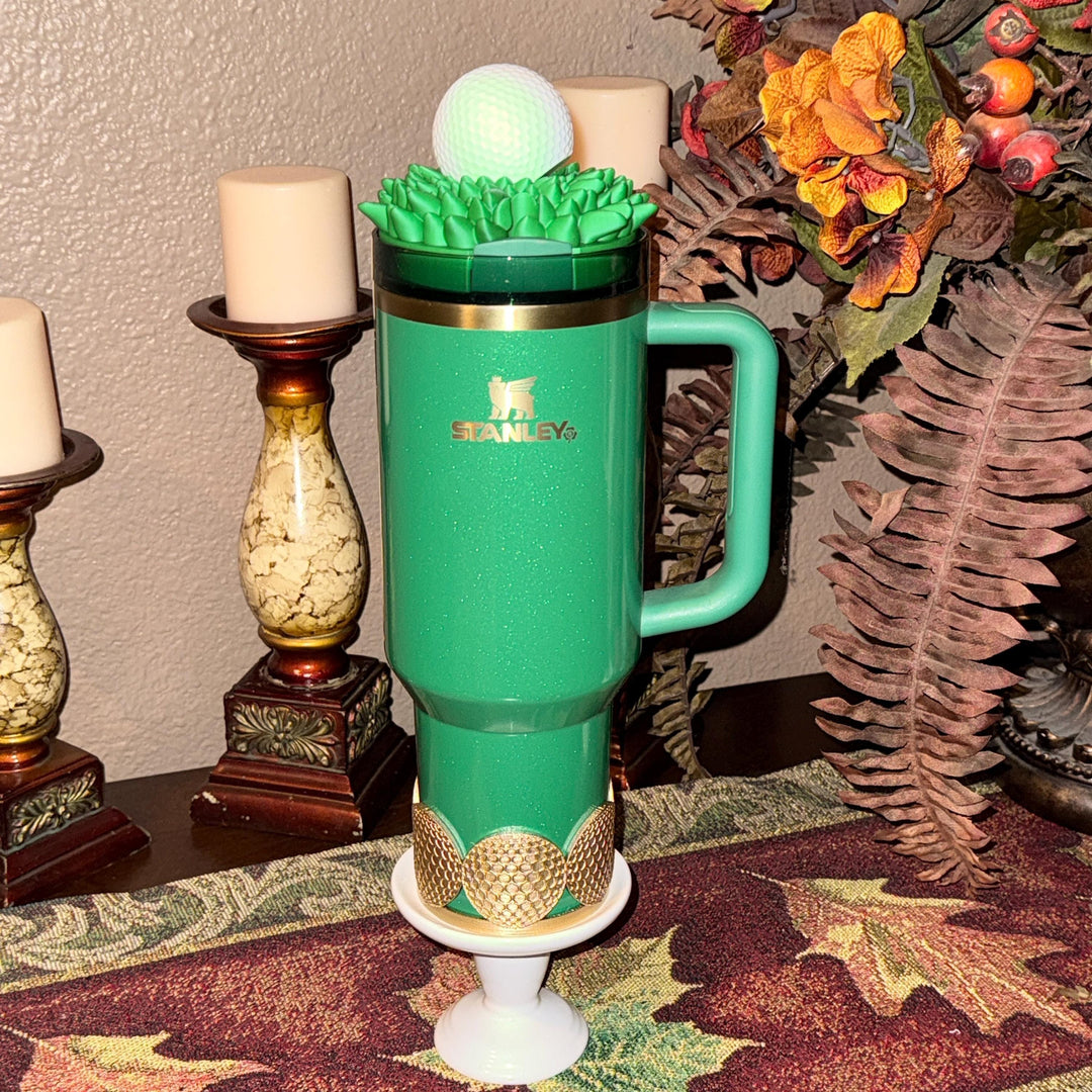 Golf Themed Tumbler Accessoties Collection with a tumbler topper, boot and Straw Topper for 20 30 or 40 oz Stanley Cups