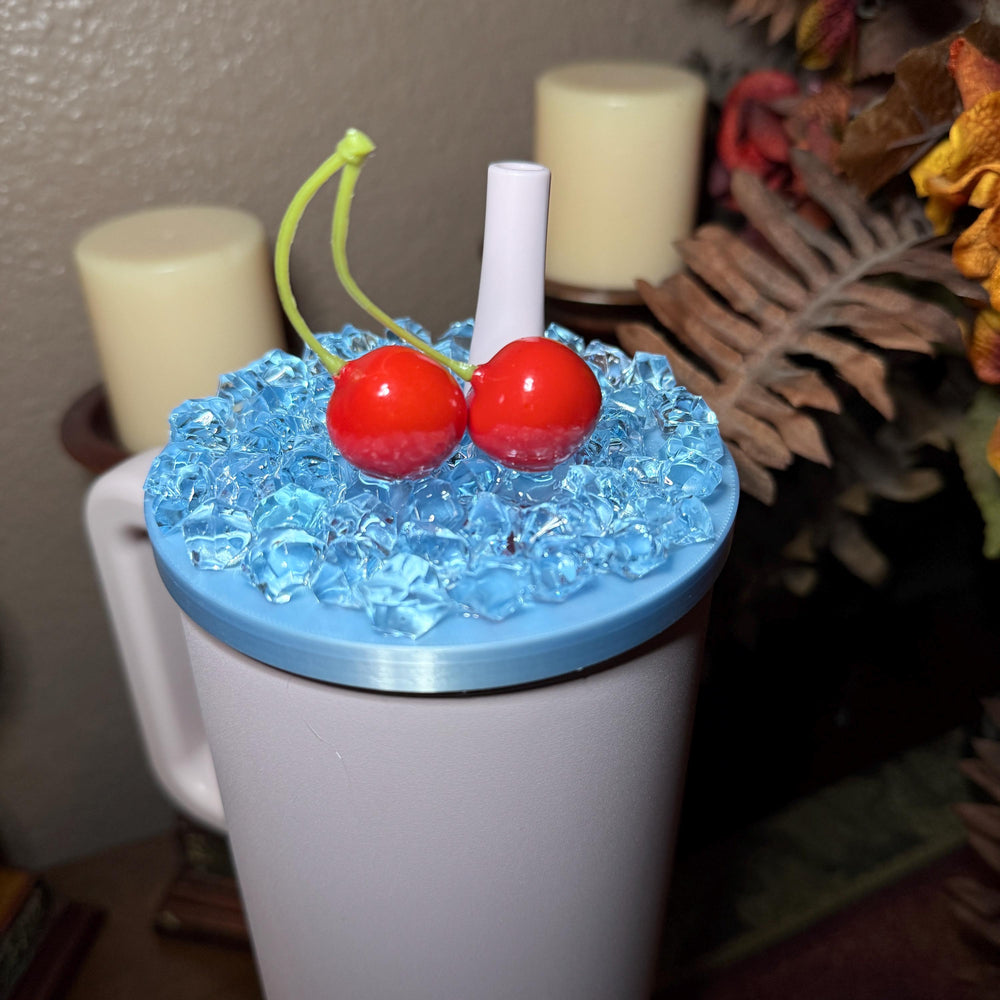 Cherry Checkers Tumbler Ice Lid Topper for 32 or 40 oz Hydrojug, Tumbler Accessories, Unique Gift