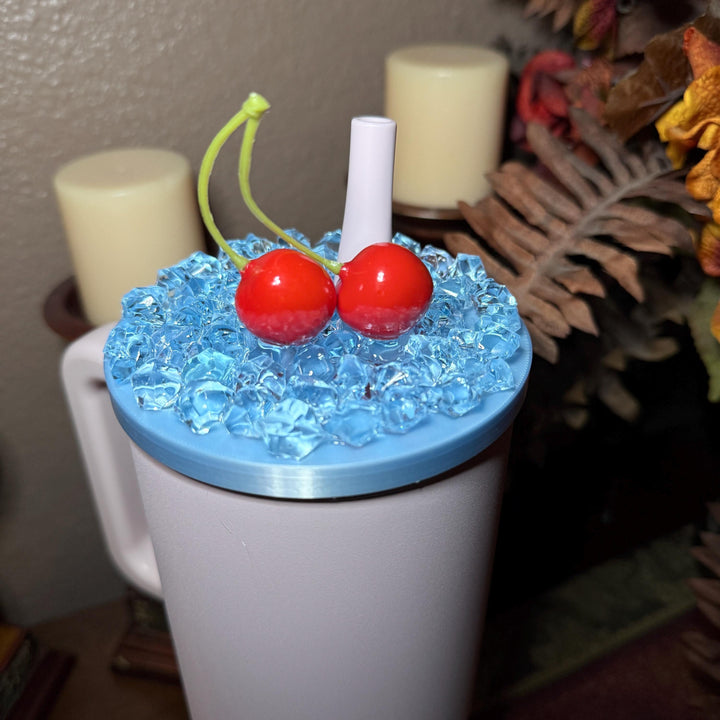 Cherry Checkers Tumbler Ice Lid Topper for 32 or 40 oz Hydrojug, Tumbler Accessories, Unique Gift