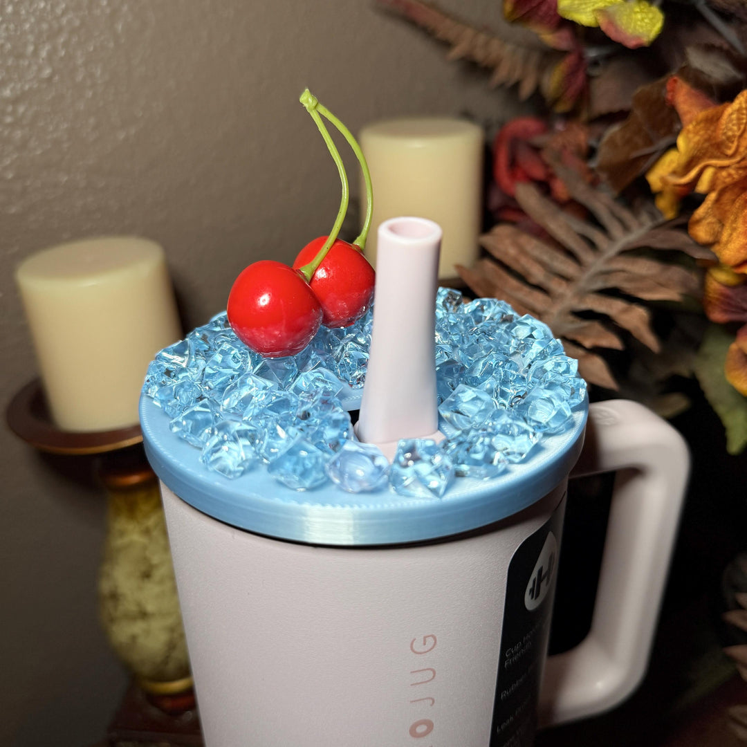 Cherry Checkers Tumbler Ice Lid Topper for 32 or 40 oz Hydrojug, Tumbler Accessories, Unique Gift