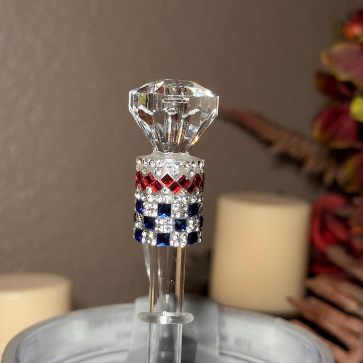Patriotic Rhinestone straw topper, Bling Sparkle Cup gifts, Stanley Tumbler Accessories, stars stripes Unique Gift