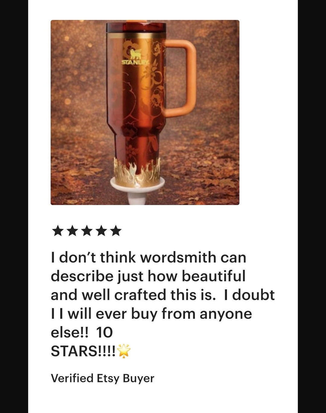 Gold Fire Flames Tumbler Boot or Halo, Cup Sleeve Design, Accessories for your 20/30 or 40 oz Stanley tumblers, Unique Gift