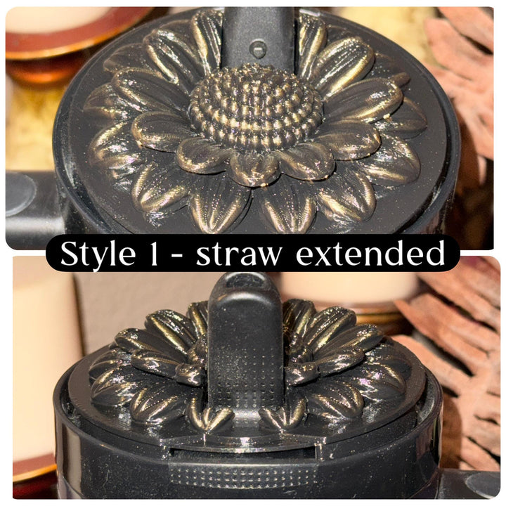 Wild Blooms Tumbler Boot or Pro Tour Lid Topper, Black Gold Flower Cup Sleeve, Stanley Accessories, Unique Gift