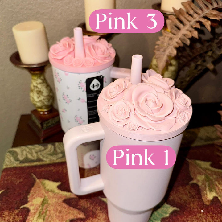 Rose Bouquet Cluster Tumbler Topper that fit HydroJug Traveler Tumbler Lids, Rose Accessory, 3D Decorative Lid, hot seller