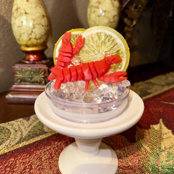 Crawfish and Lemon Fruit Tumbler Topper fits skinny straight and regular Stainless Tumbler - Fruit Topped Lid - Tumbler Toppers, unique gift