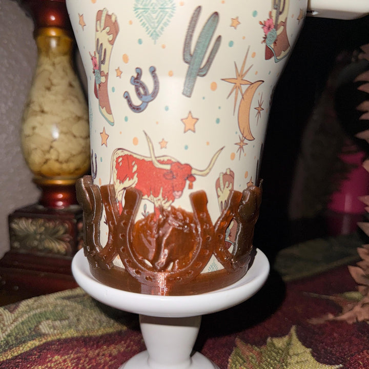 Unique Cowboy Hat and Boots Tumbler Boot, Rodeo Cup Sleeve, fits your Stanley and HydroJug Coldest Tumblers, Unique Gift, custom colors