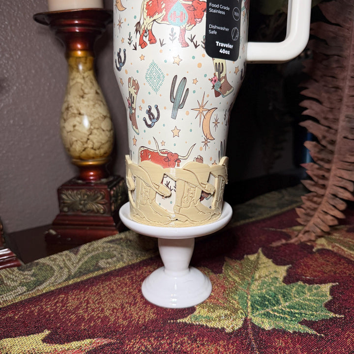 Unique Cowboy Hat and Boots Tumbler Boot, Rodeo Cup Sleeve, fits your Stanley and HydroJug Coldest Tumblers, Unique Gift, custom colors