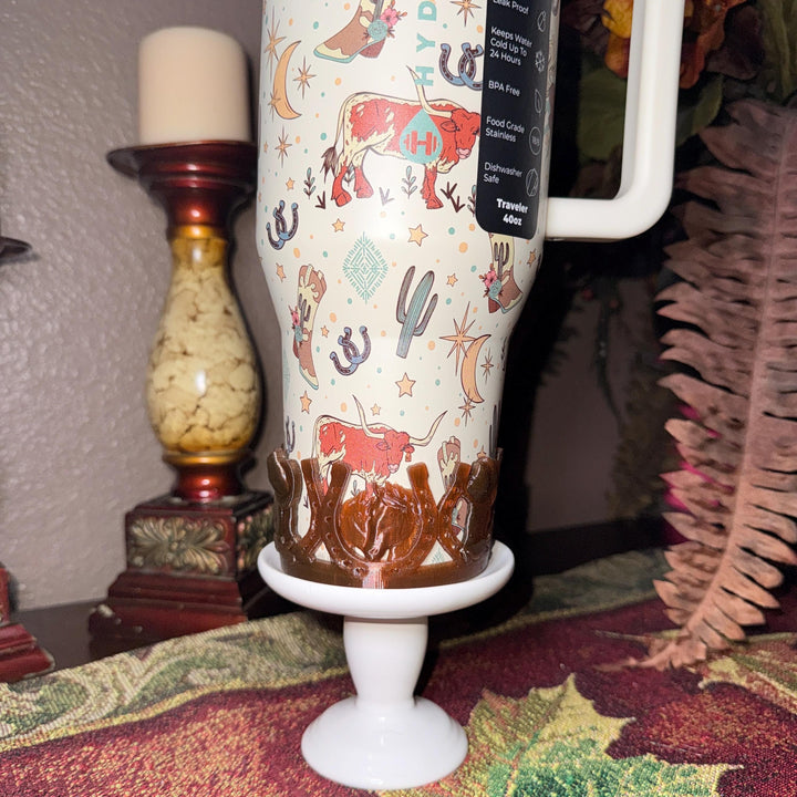 Unique Cowboy Hat and Boots Tumbler Boot, Rodeo Cup Sleeve, fits your Stanley and HydroJug Coldest Tumblers, Unique Gift, custom colors