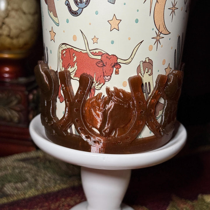 Unique Cowboy Hat and Boots Tumbler Boot, Rodeo Cup Sleeve, fits your Stanley and HydroJug Coldest Tumblers, Unique Gift, custom colors