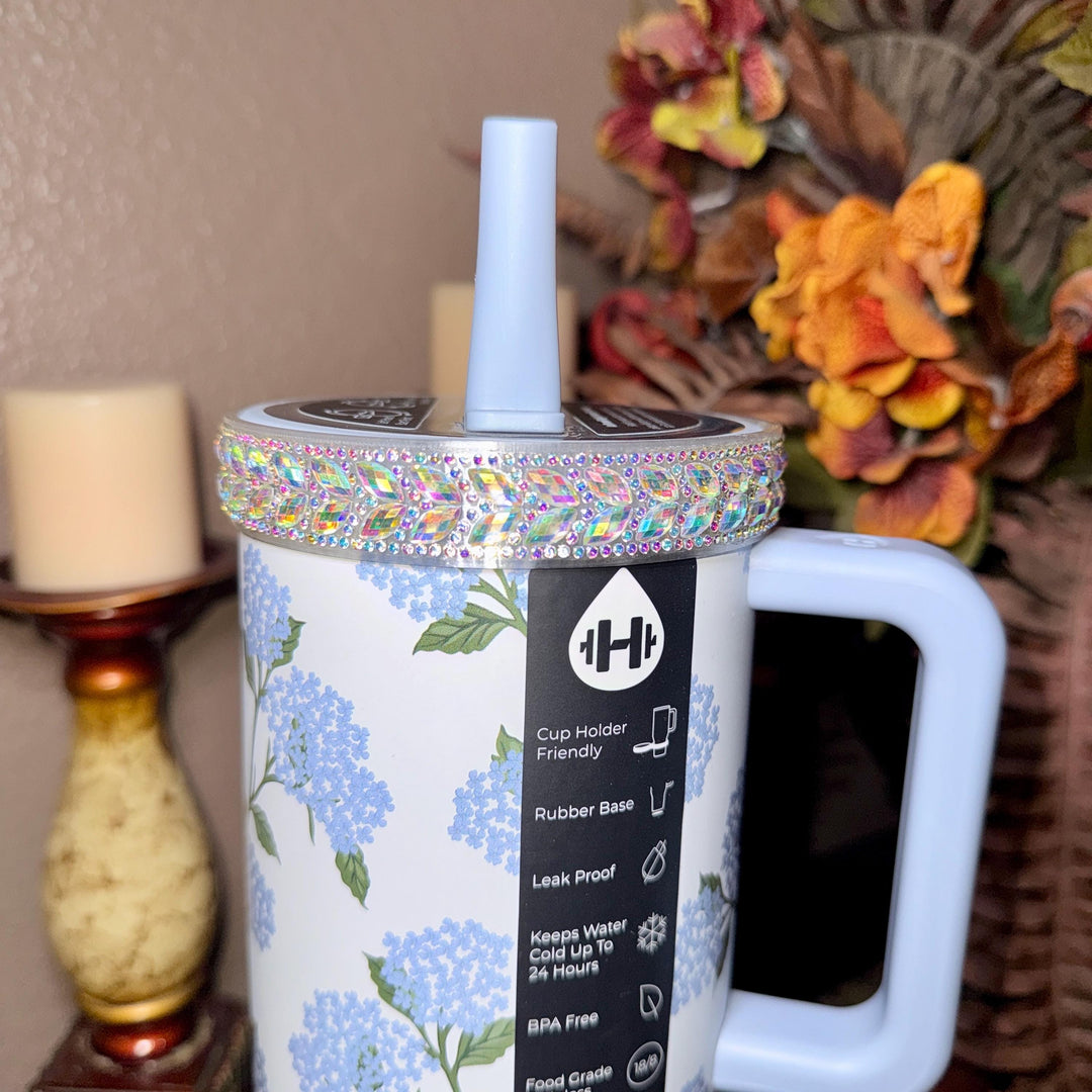 Iridescent Rhinestone Tumbler Boot or Halo, Bling Sparkle Cup Sleeve, Hydrojug Accessories, Unique Gift