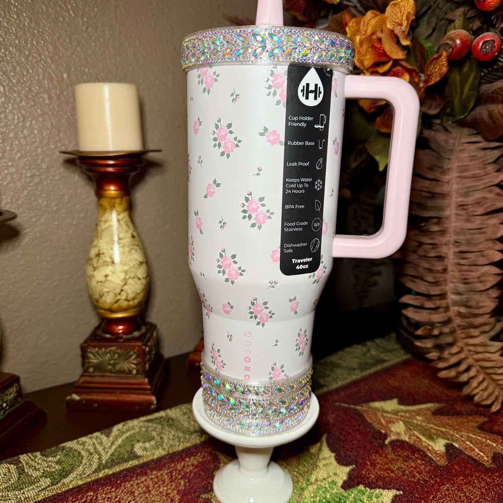 Iridescent Rhinestone Tumbler Boot or Halo, Bling Sparkle Cup Sleeve, Hydrojug Accessories, Unique Gift