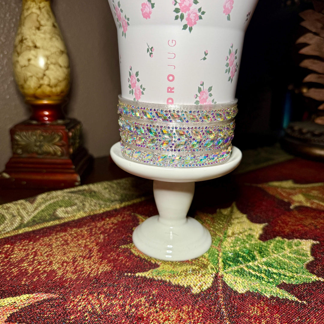Iridescent Rhinestone Tumbler Boot or Halo, Bling Sparkle Cup Sleeve, Hydrojug Accessories, Unique Gift