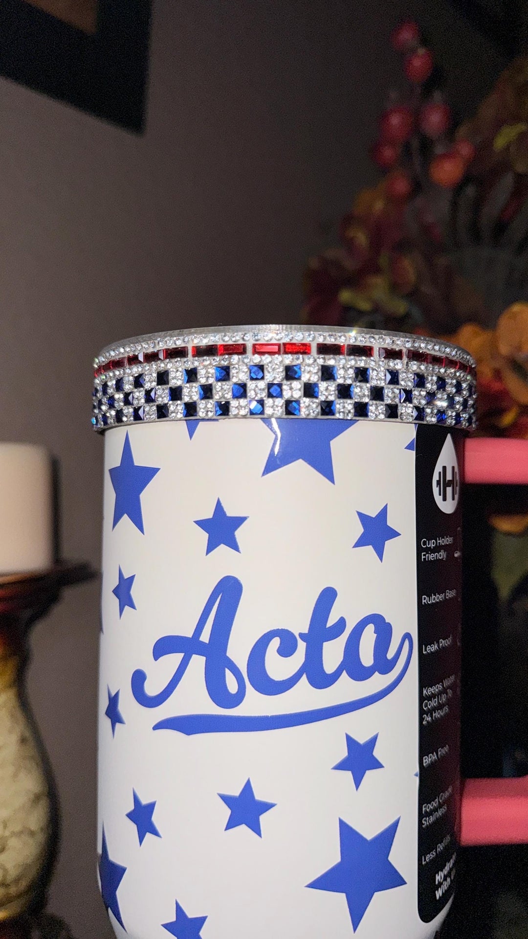 Hydrojug Patriotic Rhinestone Tumbler Boot or Halo, Bling Sparkle Cup Sleeve, Tumbler Accessories, Unique Gift