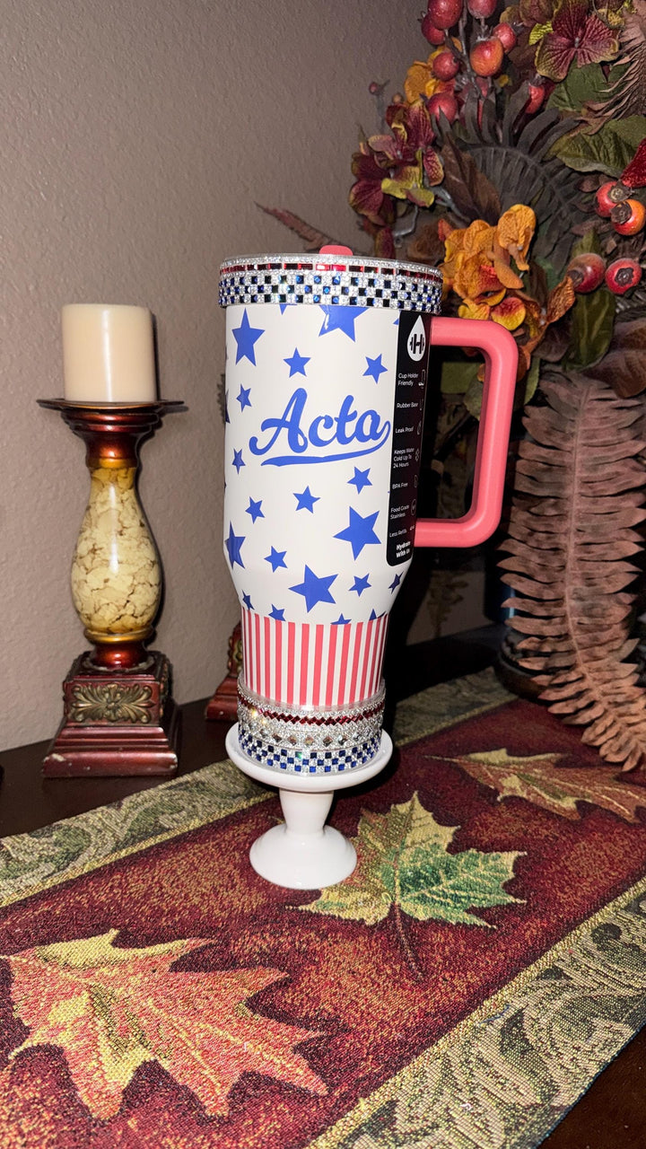 Hydrojug Patriotic Rhinestone Tumbler Boot or Halo, Bling Sparkle Cup Sleeve, Tumbler Accessories, Unique Gift