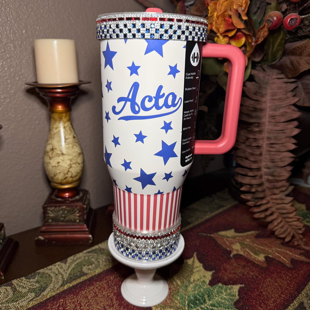 Hydrojug Patriotic Rhinestone Tumbler Boot or Halo, Bling Sparkle Cup Sleeve, Tumbler Accessories, Unique Gift