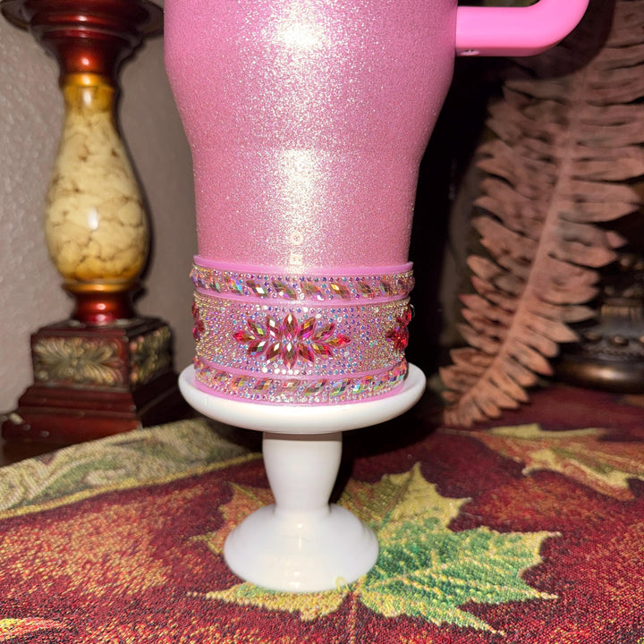 Pretty in Pink Iridescent Rhinestone Tumbler Boot or Halo, Bling Sparkle Cup Sleeve, Hydrojug Accessories, Unique Gift
