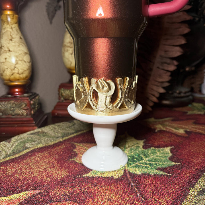 Unique Cowboy Cowgirl Hat Boots Horseshoe Tumbler Boot, Country Gold Horse Rodeo Cup Sleeve, fits your Stanley HydroJug Coldest Tumblers