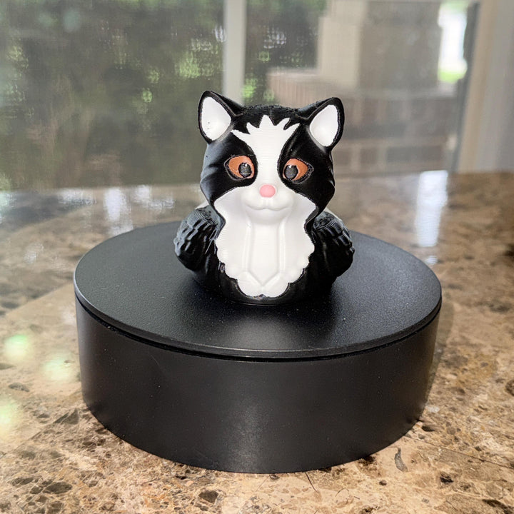 Tuxedo Cat Black and White Decorator Duck, 3D Printed Black and White Kitty, Cat Lover Gift, Desk Nighstand Decor, Feline Collectible