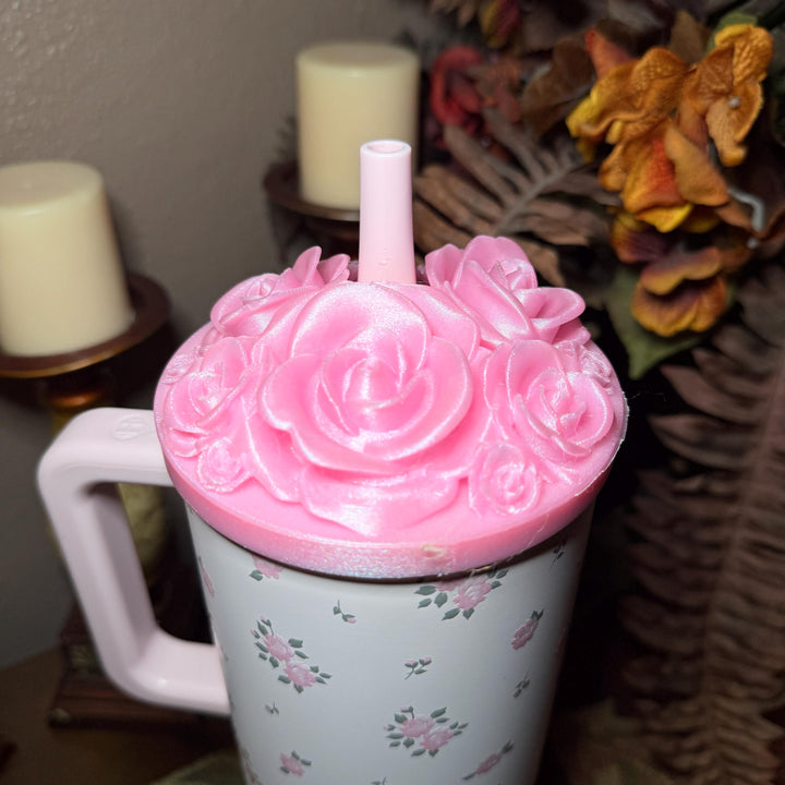 Rose Bouquet Cluster Tumbler Topper or boot that fit HydroJug Traveler Tumbler Lids, Rose Accessory, 3D Decorative Lid, hot seller